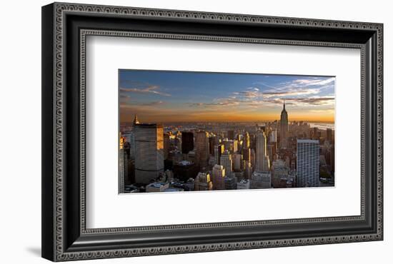 Sunset Over Manhattan-null-Framed Art Print