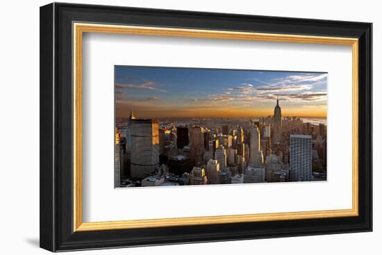 Sunset Over Manhattan-null-Framed Art Print