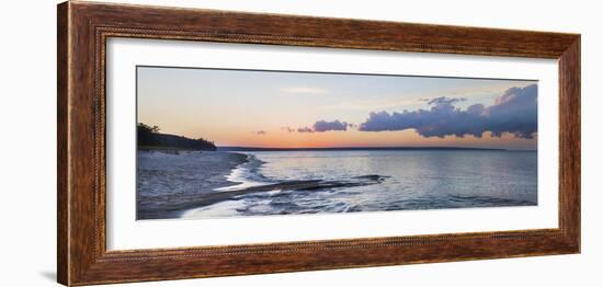 Sunset over Miner's Beach, Pictured Rocks National Lakeshore, Upper Peninsula, Michigan, USA-null-Framed Photographic Print