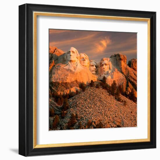 Sunset Over Mount Rushmore-null-Framed Art Print