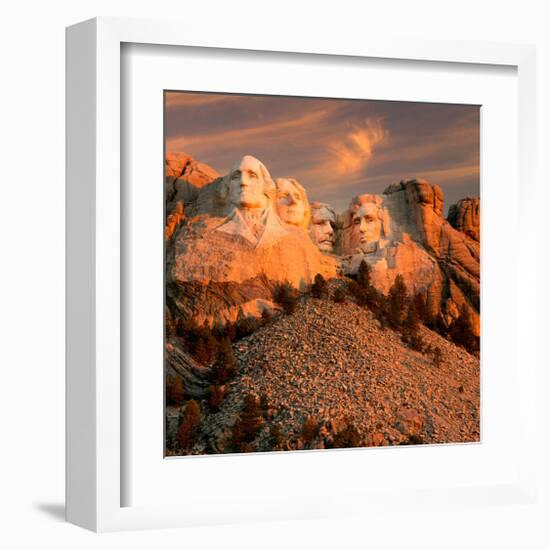 Sunset Over Mount Rushmore-null-Framed Art Print