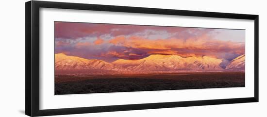 Sunset over Mountain Range, Sangre De Cristo Mountains, Taos, Taos County, New Mexico, USA-null-Framed Photographic Print