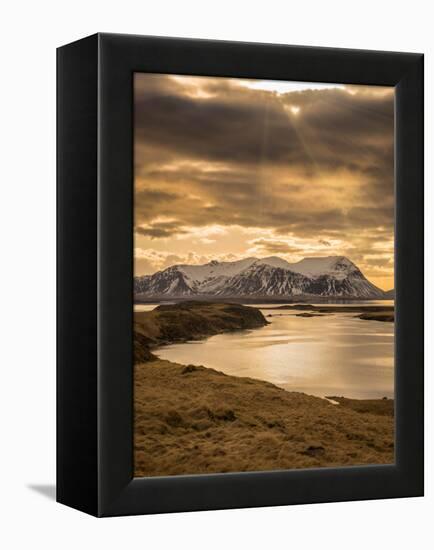Sunset over Mountains and Fjord, Snaefellsnes Peninsula, Iceland-Ragnar Th Sigurdsson-Framed Premier Image Canvas