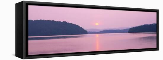 Sunset over Mountains, Lake Chatuge, Western North Carolina, North Carolina, USA-null-Framed Stretched Canvas