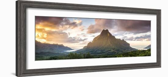 Sunset over Mt Rotui, Moorea, French Polynesia-Matteo Colombo-Framed Photographic Print