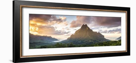Sunset over Mt Rotui, Moorea, French Polynesia-Matteo Colombo-Framed Photographic Print