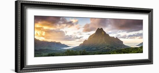 Sunset over Mt Rotui, Moorea, French Polynesia-Matteo Colombo-Framed Photographic Print