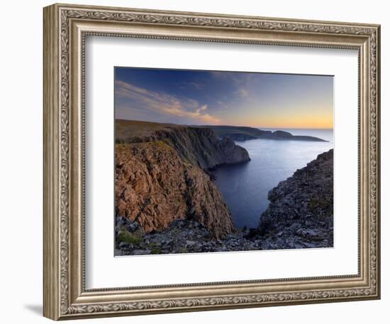 Sunset Over Nordkapp, North Cape, Mageroya Mahkaravju Island, Norway-Gary Cook-Framed Photographic Print