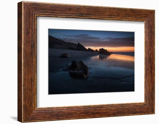 Sunset over Pedra Furada Rock Formation in Jericoacoara, Brazil-Alex Saberi-Framed Photographic Print