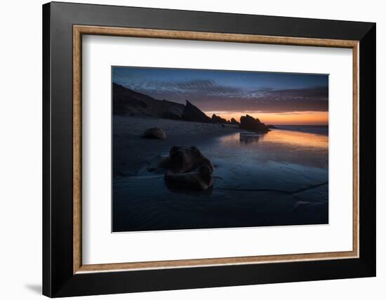 Sunset over Pedra Furada Rock Formation in Jericoacoara, Brazil-Alex Saberi-Framed Photographic Print