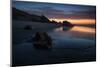 Sunset over Pedra Furada Rock Formation in Jericoacoara, Brazil-Alex Saberi-Mounted Photographic Print