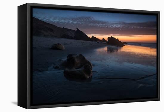 Sunset over Pedra Furada Rock Formation in Jericoacoara, Brazil-Alex Saberi-Framed Premier Image Canvas