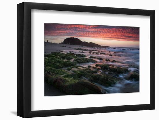 Sunset over Pedra Furada Rock Formation in Jericoacoara, Brazil-Alex Saberi-Framed Photographic Print