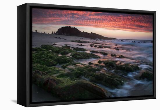 Sunset over Pedra Furada Rock Formation in Jericoacoara, Brazil-Alex Saberi-Framed Premier Image Canvas