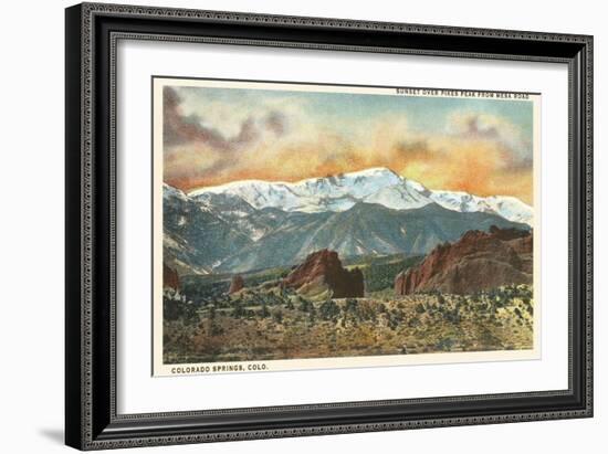 Sunset over Pike's Peak, Colorado-null-Framed Art Print