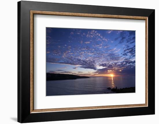 Sunset over Porthmeor Beach in St. Ives, Cornwall, England, United Kingdom, Europe-Peter Barritt-Framed Photographic Print