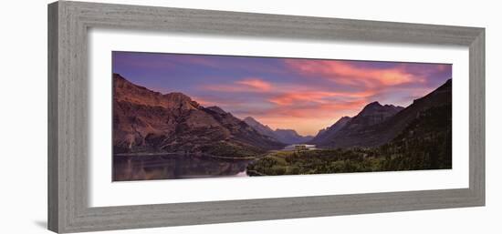 Sunset over Prince of Wales Hotel in Waterton Lakes National Park, Alberta, Canada-Panoramic Images-Framed Photographic Print