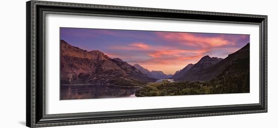 Sunset over Prince of Wales Hotel in Waterton Lakes National Park, Alberta, Canada-Panoramic Images-Framed Photographic Print