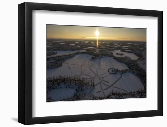 Sunset over Putoransky State Nature Reserve, Putorana Plateau, Siberia, Russia-Sergey Gorshkov-Framed Photographic Print