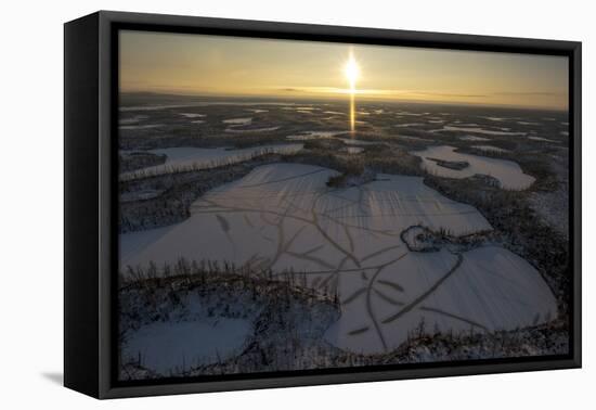 Sunset over Putoransky State Nature Reserve, Putorana Plateau, Siberia, Russia-Sergey Gorshkov-Framed Premier Image Canvas