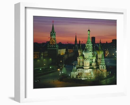 Sunset Over Red Square, the Kremlin, Moscow, Russia-D H Webster-Framed Photographic Print