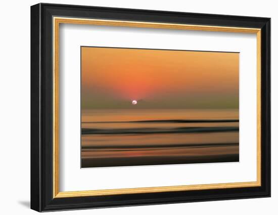 Sunset over Rippled Water-Sheila Haddad-Framed Photographic Print