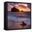 Sunset over Roche Ronde Rock Off the Coast of Biarritz, Pyrenees Atlantiques, Aquitaine-Martin Child-Framed Premier Image Canvas