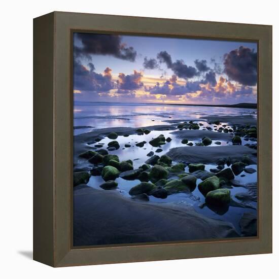 Sunset over Rock Pool, Strandhill, County Sligo, Connacht, Republic of Ireland, Europe-Stuart Black-Framed Premier Image Canvas