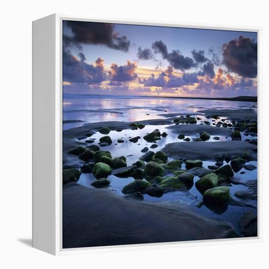 Sunset over Rock Pool, Strandhill, County Sligo, Connacht, Republic of Ireland, Europe-Stuart Black-Framed Premier Image Canvas