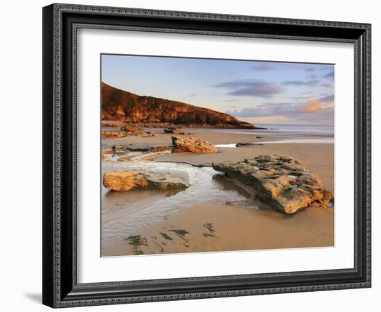 Sunset over Rocks with Flowing Water at Dunraven Bay, Southerndown, Wales-Chris Hepburn-Framed Photographic Print