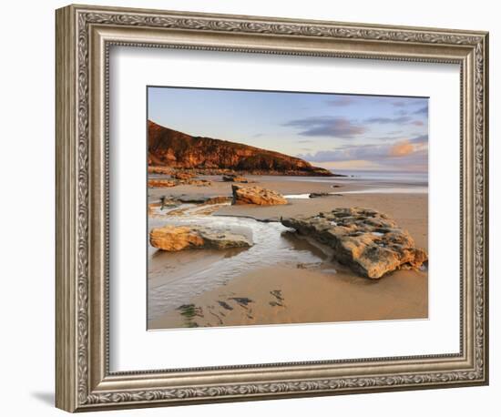 Sunset over Rocks with Flowing Water at Dunraven Bay, Southerndown, Wales-Chris Hepburn-Framed Photographic Print
