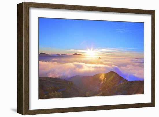 Sunset over Roque Bentayga, Gran Canaria, Canary Islands, Spain, Atlantic Ocean, Europe-Neil Farrin-Framed Photographic Print