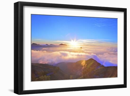 Sunset over Roque Bentayga, Gran Canaria, Canary Islands, Spain, Atlantic Ocean, Europe-Neil Farrin-Framed Photographic Print