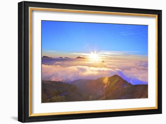 Sunset over Roque Bentayga, Gran Canaria, Canary Islands, Spain, Atlantic Ocean, Europe-Neil Farrin-Framed Photographic Print