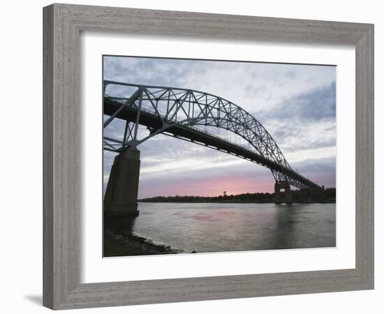 Sunset over Sagamore Bridge, Cape Cod Canal, Cape Cod, Massachussets, New England-Christian Kober-Framed Photographic Print