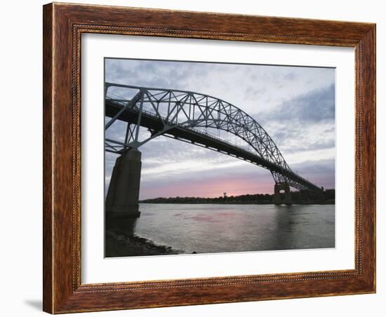 Sunset over Sagamore Bridge, Cape Cod Canal, Cape Cod, Massachussets, New England-Christian Kober-Framed Photographic Print