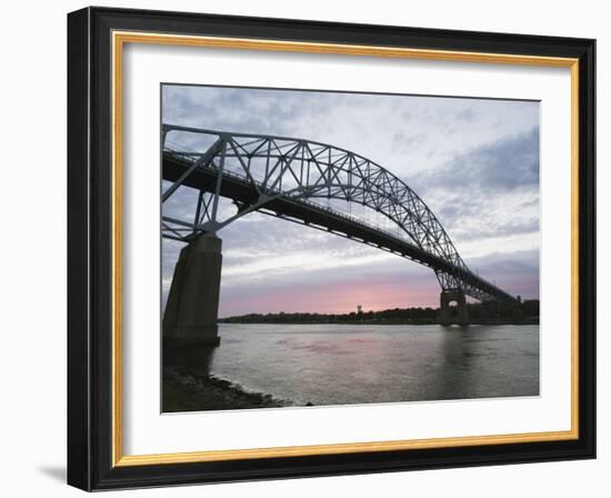 Sunset over Sagamore Bridge, Cape Cod Canal, Cape Cod, Massachussets, New England-Christian Kober-Framed Photographic Print