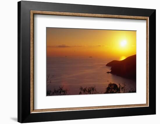 Sunset over Saint Thomas US Virgin Islands-George Oze-Framed Photographic Print