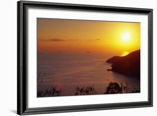 Sunset over Saint Thomas US Virgin Islands-George Oze-Framed Photographic Print