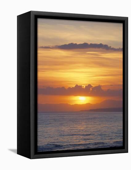 Sunset Over Sea, Costa Del Sol, Andalucia (Andalusia), Spain, Mediterranean-Michael Busselle-Framed Premier Image Canvas