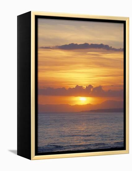 Sunset Over Sea, Costa Del Sol, Andalucia (Andalusia), Spain, Mediterranean-Michael Busselle-Framed Premier Image Canvas