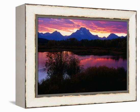 Sunset Over Snake River, Oxbow Bend, Grand Teton National Park, USA-Carol Polich-Framed Premier Image Canvas