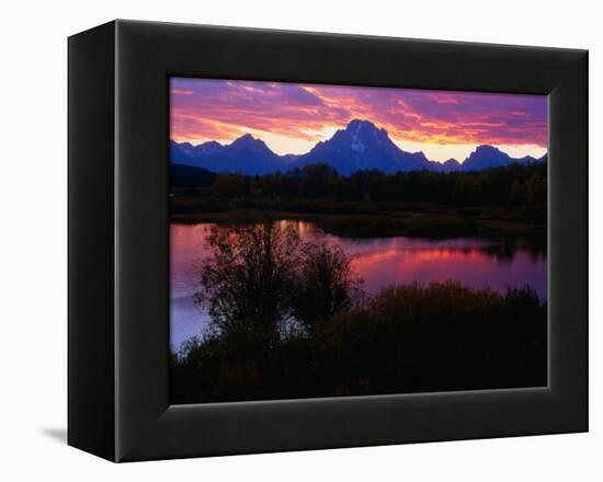 Sunset Over Snake River, Oxbow Bend, Grand Teton National Park, USA-Carol Polich-Framed Premier Image Canvas