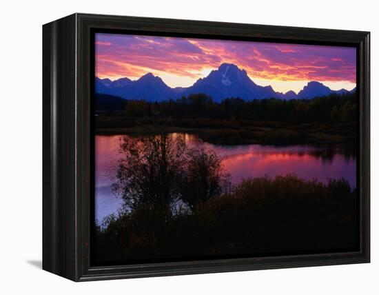 Sunset Over Snake River, Oxbow Bend, Grand Teton National Park, USA-Carol Polich-Framed Premier Image Canvas