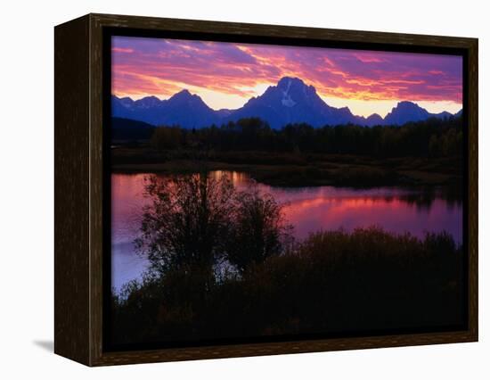 Sunset Over Snake River, Oxbow Bend, Grand Teton National Park, USA-Carol Polich-Framed Premier Image Canvas