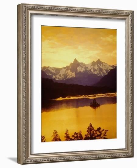 Sunset Over St. Mary Lake in Glacier National Park-Darrell Gulin-Framed Photographic Print