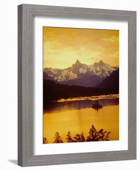 Sunset Over St. Mary Lake in Glacier National Park-Darrell Gulin-Framed Photographic Print