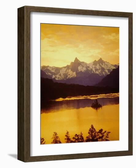 Sunset Over St. Mary Lake in Glacier National Park-Darrell Gulin-Framed Photographic Print