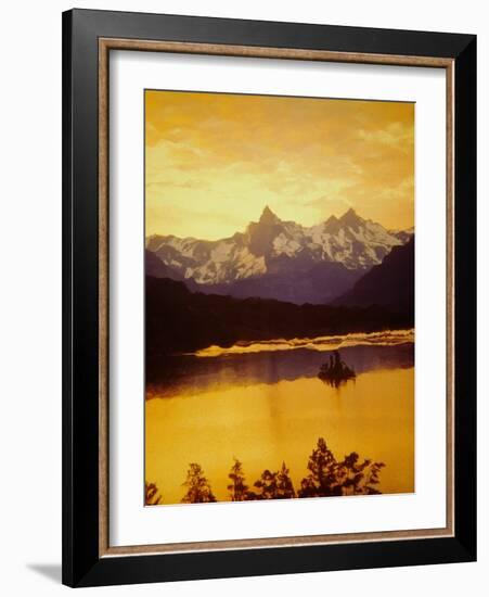 Sunset Over St. Mary Lake in Glacier National Park-Darrell Gulin-Framed Photographic Print