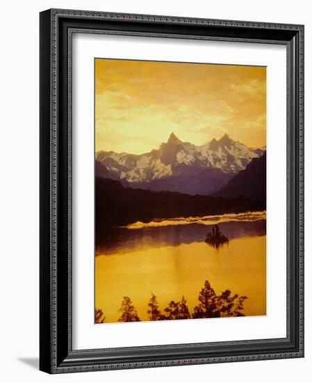 Sunset Over St. Mary Lake in Glacier National Park-Darrell Gulin-Framed Photographic Print